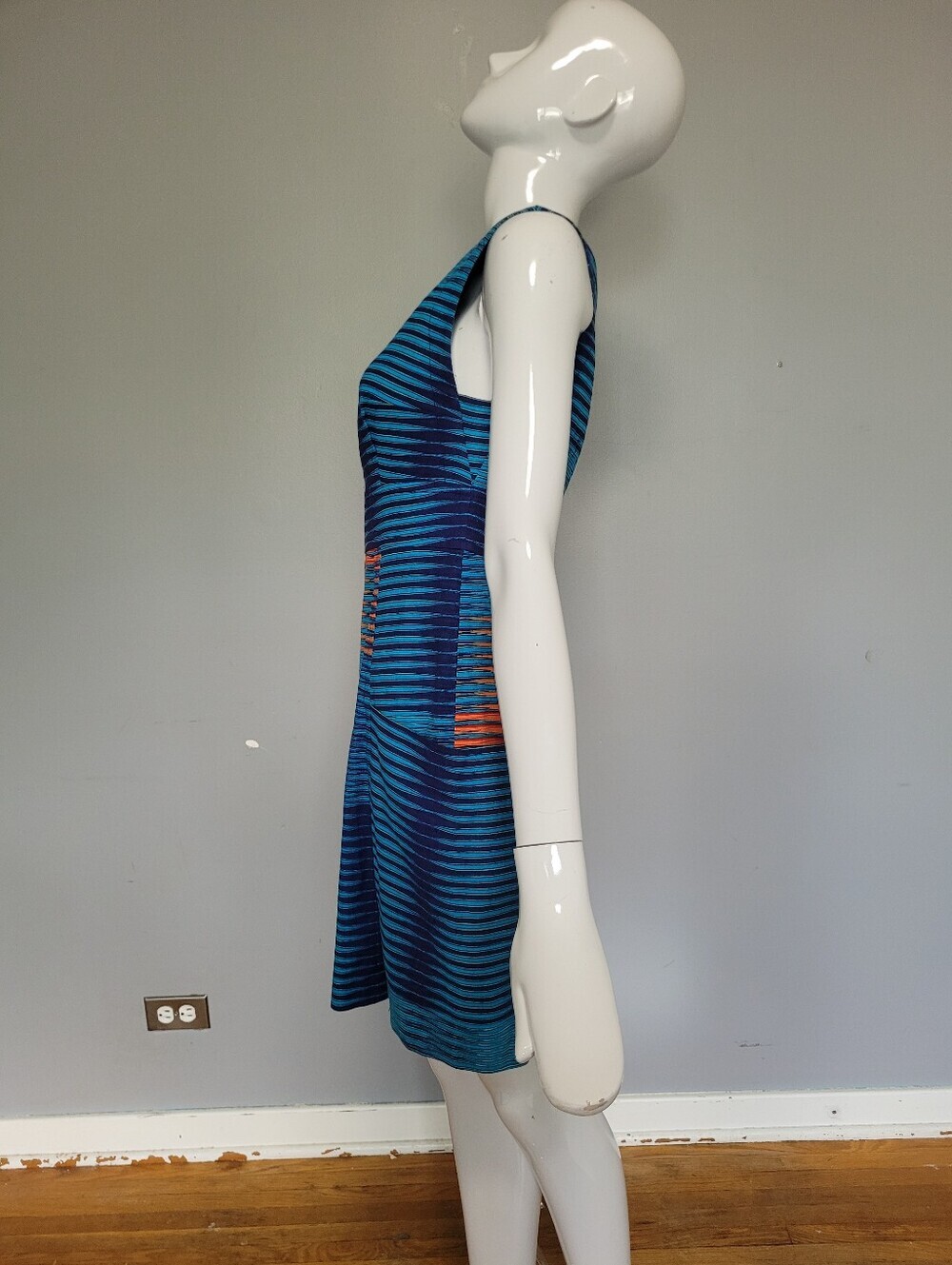 Anthropologie Plenty By Tracy Reese Striped V-Neck Mini Sheath Dress, Sz 8 - Picture 5 of 8